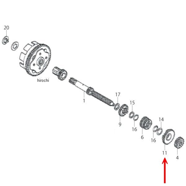 00-00-2396 SP武川 メインシャフト 6thギヤ 24T NSF