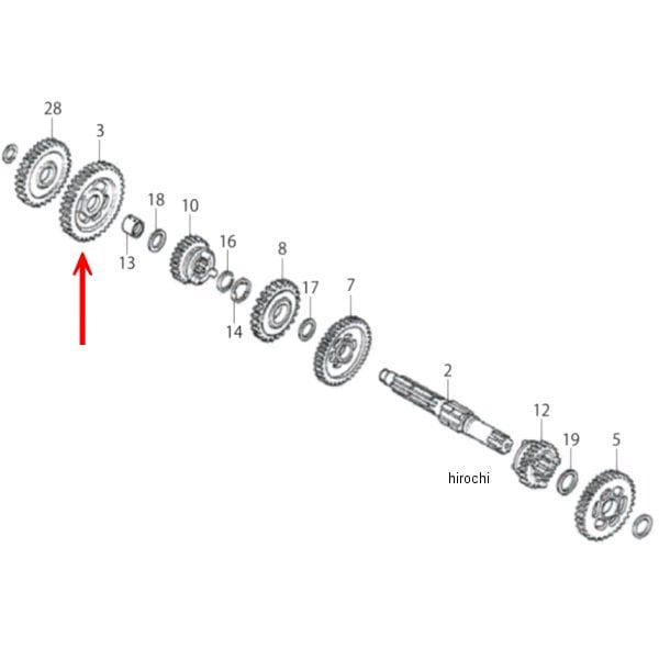 00-00-2397 SP武川 カウンターシャフト 1stギヤ 37T エイプ