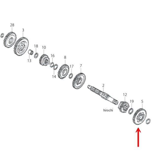 00-00-2399 SP武川 カウンターシャフト 2ndギヤ 34T エイプ