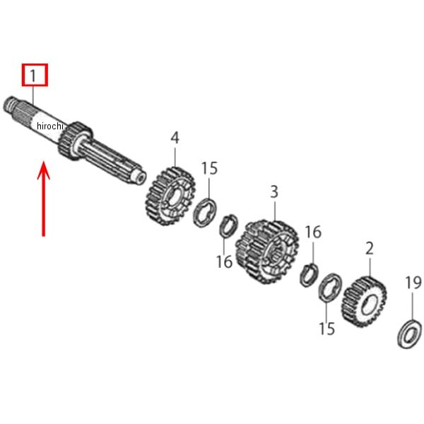 00-00-2402 SP武川 メインシャフト 15T グロム/5速用