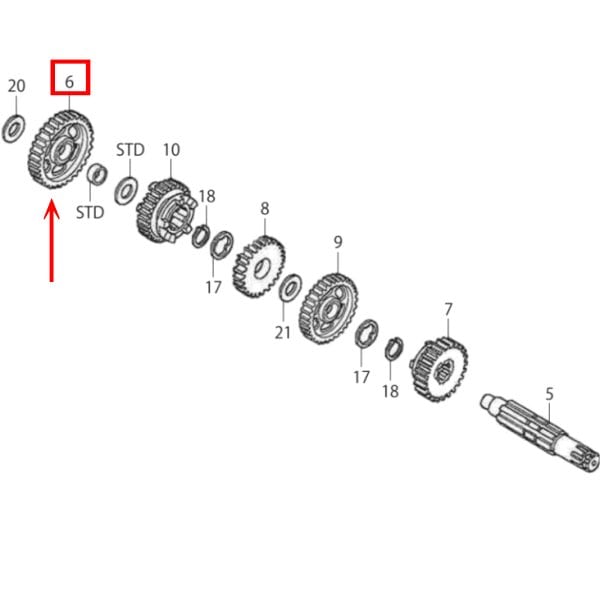 00-00-2403 SP武川 カウンターシャフト 1stギヤ 35T グロム/5速用