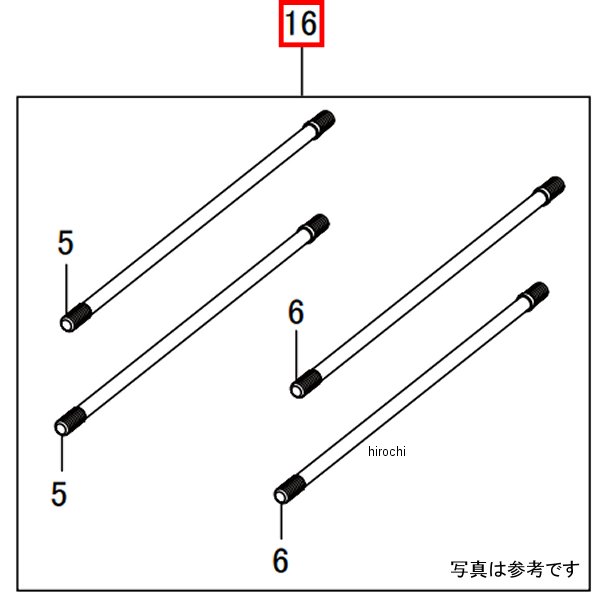 00-01-0007 SP武川 スタットボルトセット 6X196/6X188X2