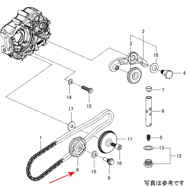 00-01-0367 SP武川 カムチェーンガイドローラーコンプリート