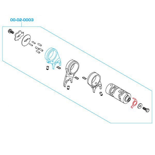 00-02-0003 SP武川 5速クロスミッションキット リペアパーツ用 シフトドラムASSY． モンキー ゴリラ