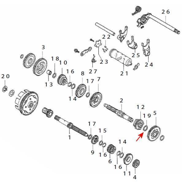 00-02-0127 SP武川 スラストワッシャー 19.5mm ドリーム50/エイプ/XR-モタード