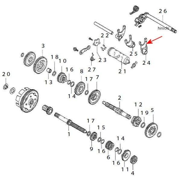 00-02-0129 SP武川 L.ギヤシフトフォーク (6速) エイプ/ドリーム/モタード