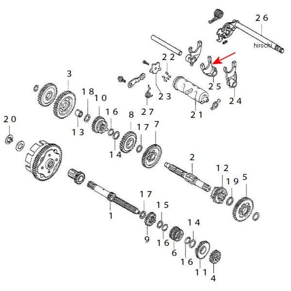 00-02-0134 SP武川 センター ギヤシフトフォーク (6速) エイプ/ドリーム