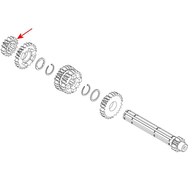 00-02-0161 SP武川 メインシャフト セカンドギヤ 16T モンキー