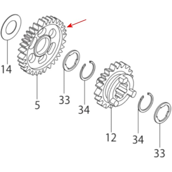 00-02-0162 SP武川 カウンターシャフト セカンドギヤ 32T モンキー