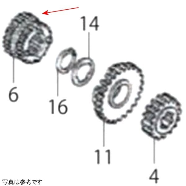 00-02-0218 SP武川 メインシャフト サード/フォースギヤ 21T/23T NSF/エイプ