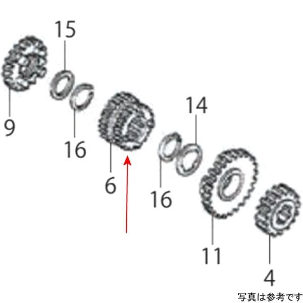 00-02-0221 SP武川 メインシャフト サード/フォースギヤ 19T/21T ドリーム50/エイプ/モタード