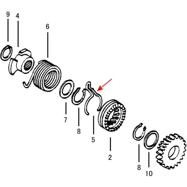 00-02-0290 SP武川 スターターピニオンフリクションスプリング