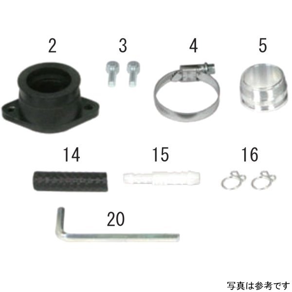 00-03-0219 SP武川 キャブレターインシュレーターセット (ケーヒン FCRD28) KSR110