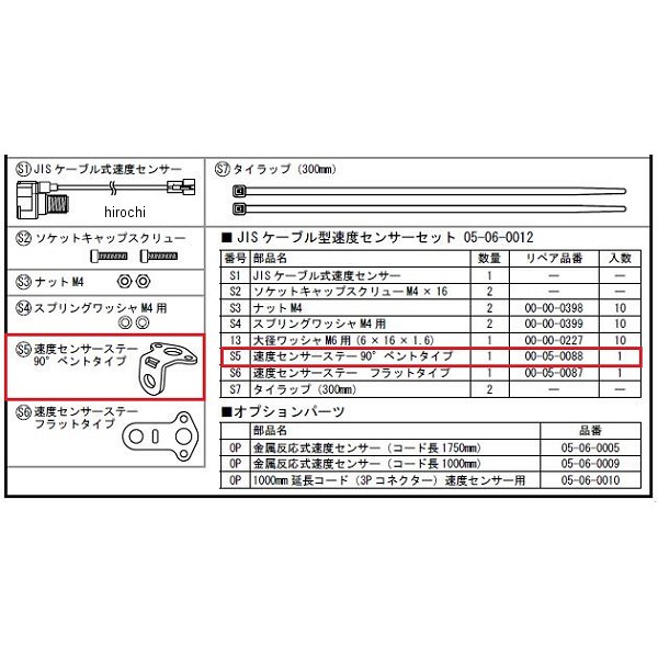 00-05-0088 SP武川 速度センサーステー 90ベント