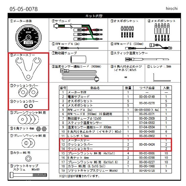 00-05-0424 SP武川 ステークッションラバー、マウントカラー 2個