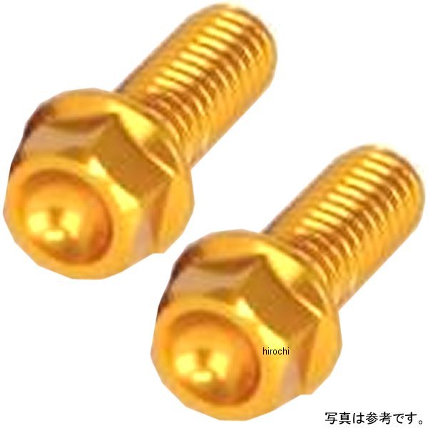 00-06-1063 SP武川 アルミ ボルト フランジ 6X25/ゴールド/2本