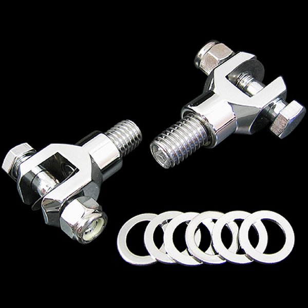 000026 ネオファクトリー 1/2×13 ボルト頭無し フットペグ クリップキット クローム 左右ペア