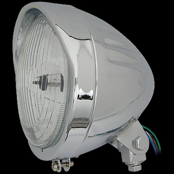 000345 ネオファクトリー 5-3/4インチ リブド ヘッドライト H4 クローム