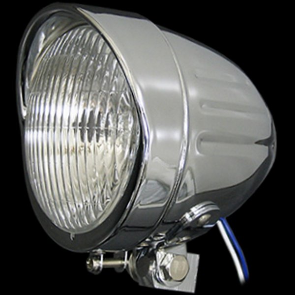 000346 ネオファクトリー 4-1/2インチ リブド ヘッドライト H4 クローム