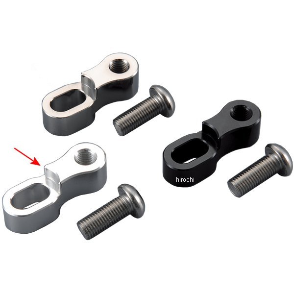 000420-03 ポッシュ POSH オフセットミラーアダプター M10 正ネジ M10逆ネジP-1.25ボルト付き 1個入り