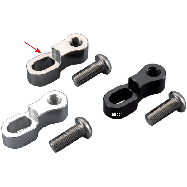 000420-MK ポッシュ POSH オフセットミラーアダプター M10 正ネジ M10逆ネジP-1.25ボルト付き 1個入り