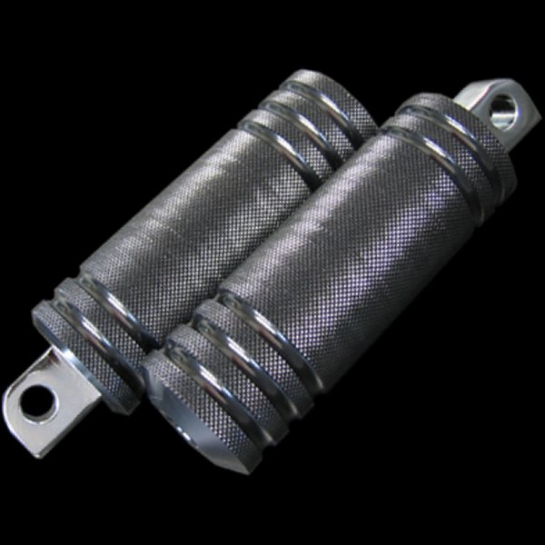 000586 ネオファクトリー アルミ5リブ フットペグ ラージ 黒 左右ペア