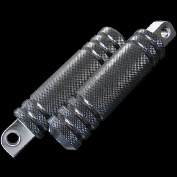 000587 ネオファクトリー アルミ5リブ フットペグ スモール 黒 左右ペア