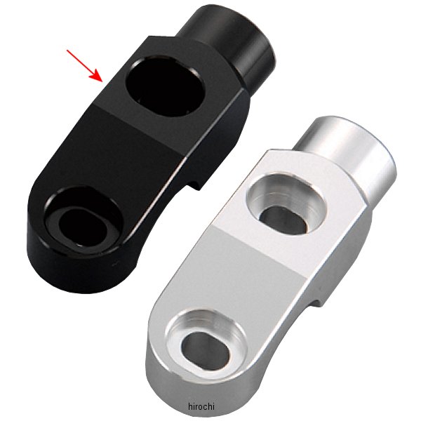 000707-06 ポッシュ POSH ミラーアダプター ブレーキ側 逆ネジ ヤマハ車 黒