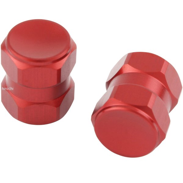 000800-02 ポッシュ POSH エアーバルブキャｯプ ヘックス2 2個入り 赤