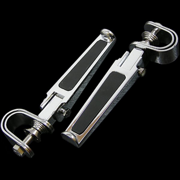 001064 ネオファクトリー ラバータイプ フットペグ クランプ付き クローム 左右ペア