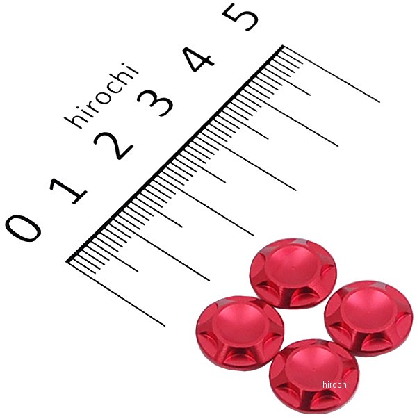 001820-02 ポッシュ NASAタイプキャップボルトカバー M8用 赤