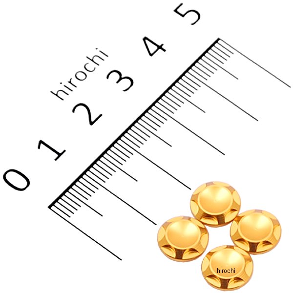 001822-04 ポッシュ NASAタイプキャップボルトカバー M6用 ゴールド