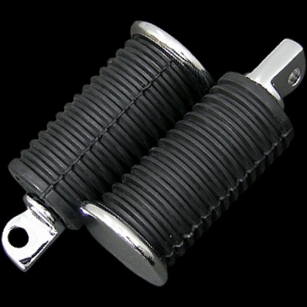 002597 ネオファクトリー OEMタイプ クロームエンド ラバーフットペグ 黒 ラージ 左右ペア