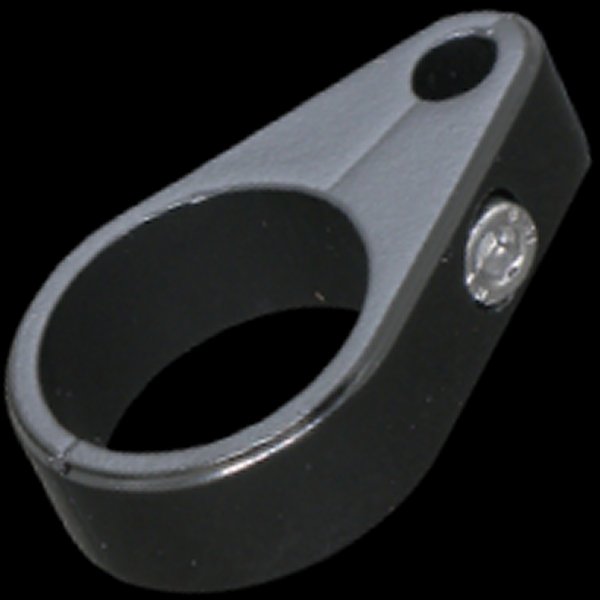 002672 ネオファクトリー 1インチ用 シングル スロットルケーブル クランプ 黒 1個売り