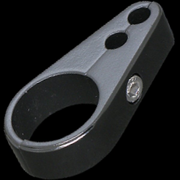 002675 ネオファクトリー 1インチ用 ダブル スロットルケーブル クランプ 黒 1個売り