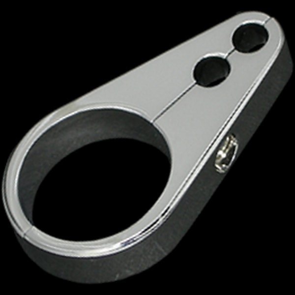 002679 ネオファクトリー 1-1/4インチ用 ダブル スロットルケーブル クランプ クローム 1個売り