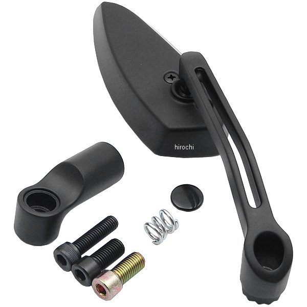 002841-06-10 ポッシュ POSH フラットローミラー 汎用 ウイングタイプ 右側 黒