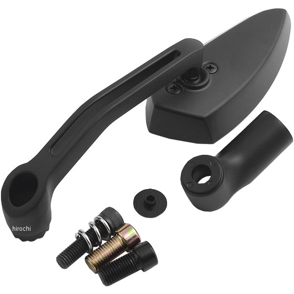 002843-06-10 ポッシュ POSH フラットローミラー 汎用 ウイングタイプ 左側 黒