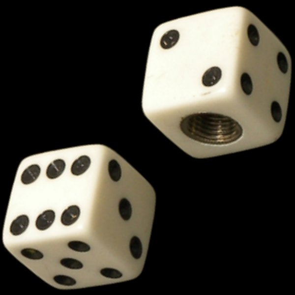 003292 ネオファクトリー ダイスタイプ バルブキャップ セット 白 2個入り