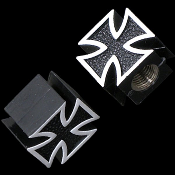 003297 ネオファクトリー クロスタイプ バルブキャップ セット 黒 2個入り