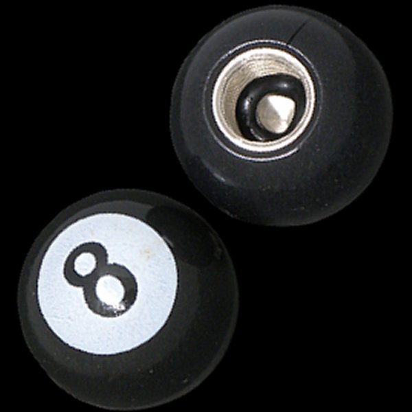 003301 ネオファクトリー エイトボールタイプ バルブキャップ セット 黒 2個入り