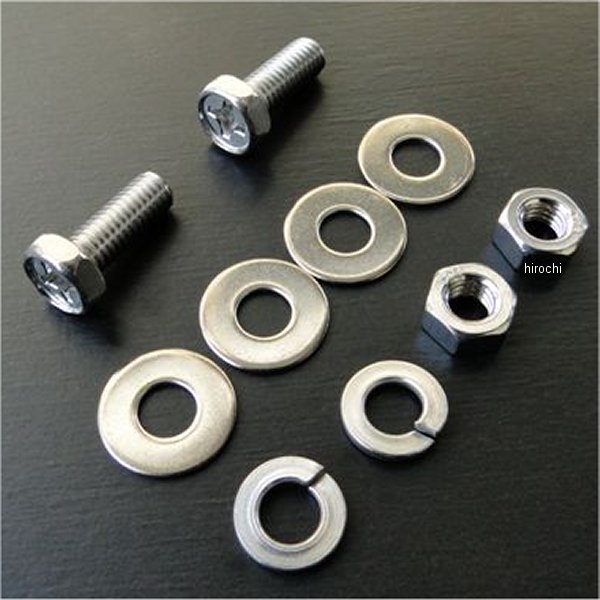 0082 ビーアールシー BRC ナンバープレート固定用ステンレスボルト 2本 六角ボルト CB400F、CB350F、ホーク