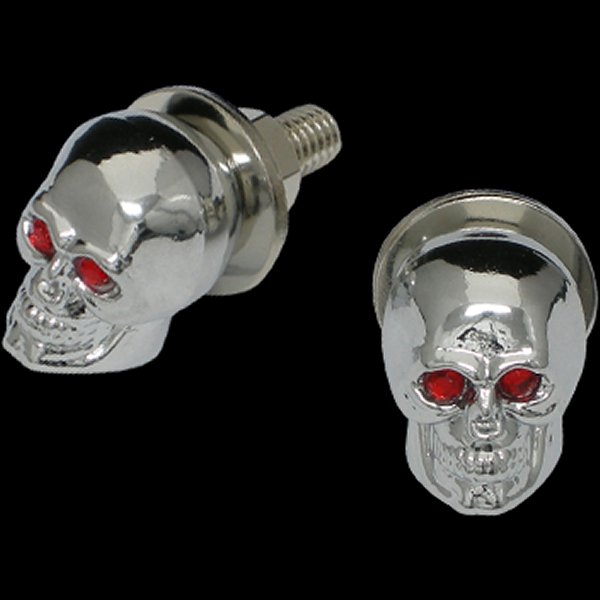 008563 ネオファクトリー スカルタイプ ナンバースクリューセット レッドグラスアイ クローム