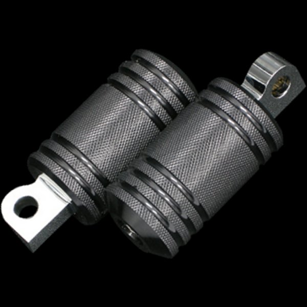 008999 ネオファクトリー ショートタイプ アルミ5リブフットペグ ブラック