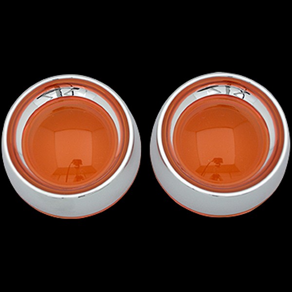 2108 クリアキン Kuryakyn ディープディッシュ ウインカーベゼル オレンジレンズ