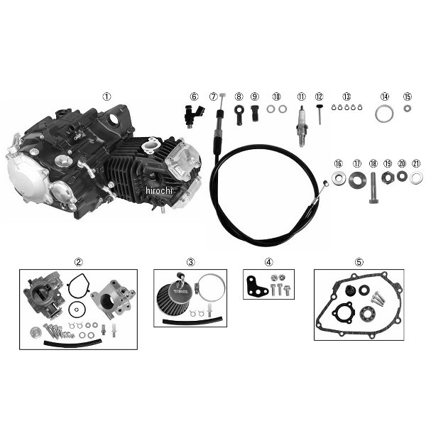 05-08-0657 SP武川 コンプリートエンジン (4V+R-181cc/WET) ホンダ モンキー125