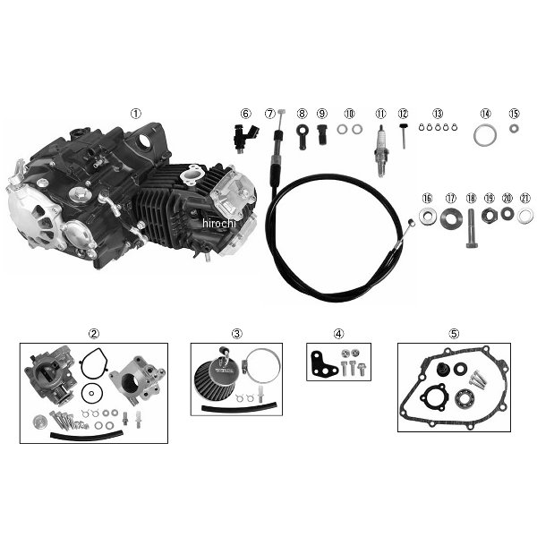01-00-1807 SP武川 コンプリートエンジン (4V+R-181cc/DRY) ホンダ モンキー125