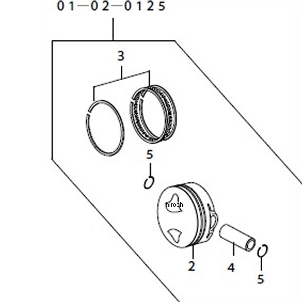 01-02-0125 SP武川 ピストンKIT (57MM) SCUTモンキー