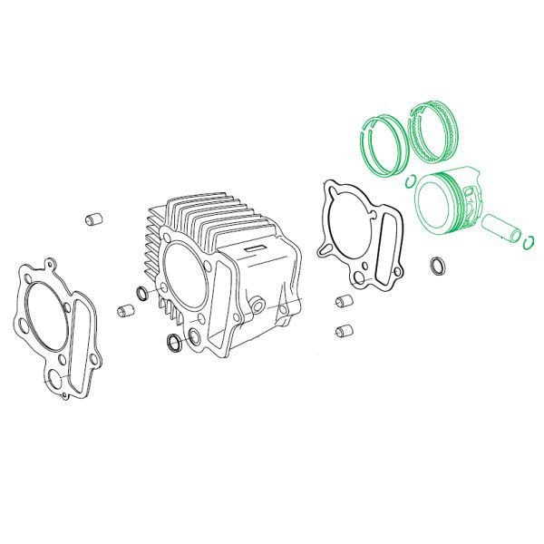 01-04-6215 SP武川 リペアパーツ 旧タイプDOHCヘッド ボア＆ストロークアップ 115cc 用 シリンダーキット ボア径 54mm モンキー ゴリラ