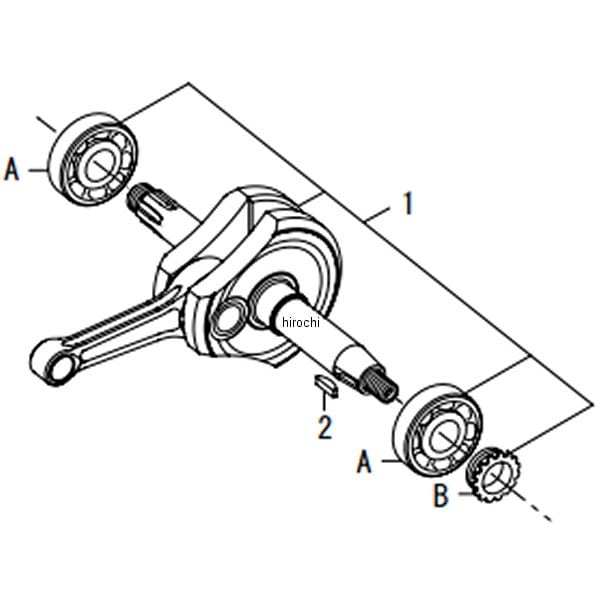 01-10-0146 SP武川 54mmストロークアップクランクシャフト 単品